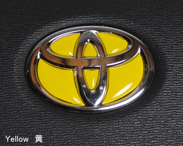 トヨタ ステアリング エンブレムシート 黄色 ハンドル用 SDH-T01 樹脂盛立体3D加工 TOYOTA拍卖