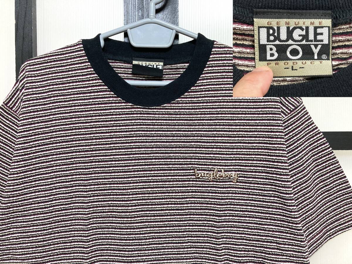US古着 90s ビューグルボーイ ジャカード ボーダー Tシャツ USA製 / 90年代 BUGLE BOY ビーグルボーイ アメリカ製拍卖