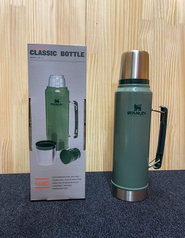 ★新品★スタンレー★ボトル クラシック真空ボトル 1L 1008266049 グリーン アウトドア キャンプ イベント 運動会拍卖