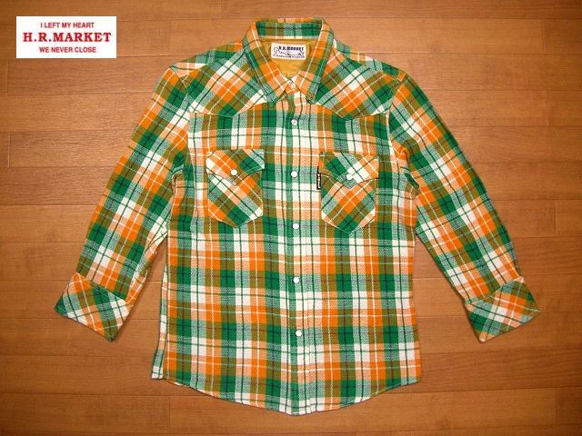 #古着屋大和 9,800円→4,500円 送料無料 芸能人着用ブランド HRM ハリラン ハリウッドランチマーケット レディース チェックシャツ S aiko拍卖