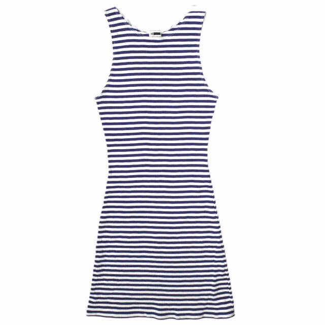 H BEAUTY&YOUTH エイチ ビューティーアンドユース COTTON BORDER BODYCON TANK TOP コットンボーダータンクトップ 1617-222-5688 パープル拍卖