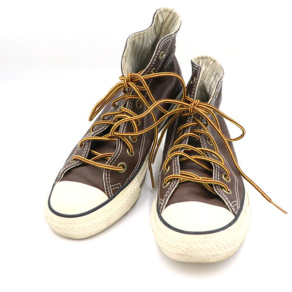 コンバース CONVERSE オールスター ハイカットスニーカー レザー ブラウン サイズ25.5cm【yy】【中古】4000064810000096拍卖
