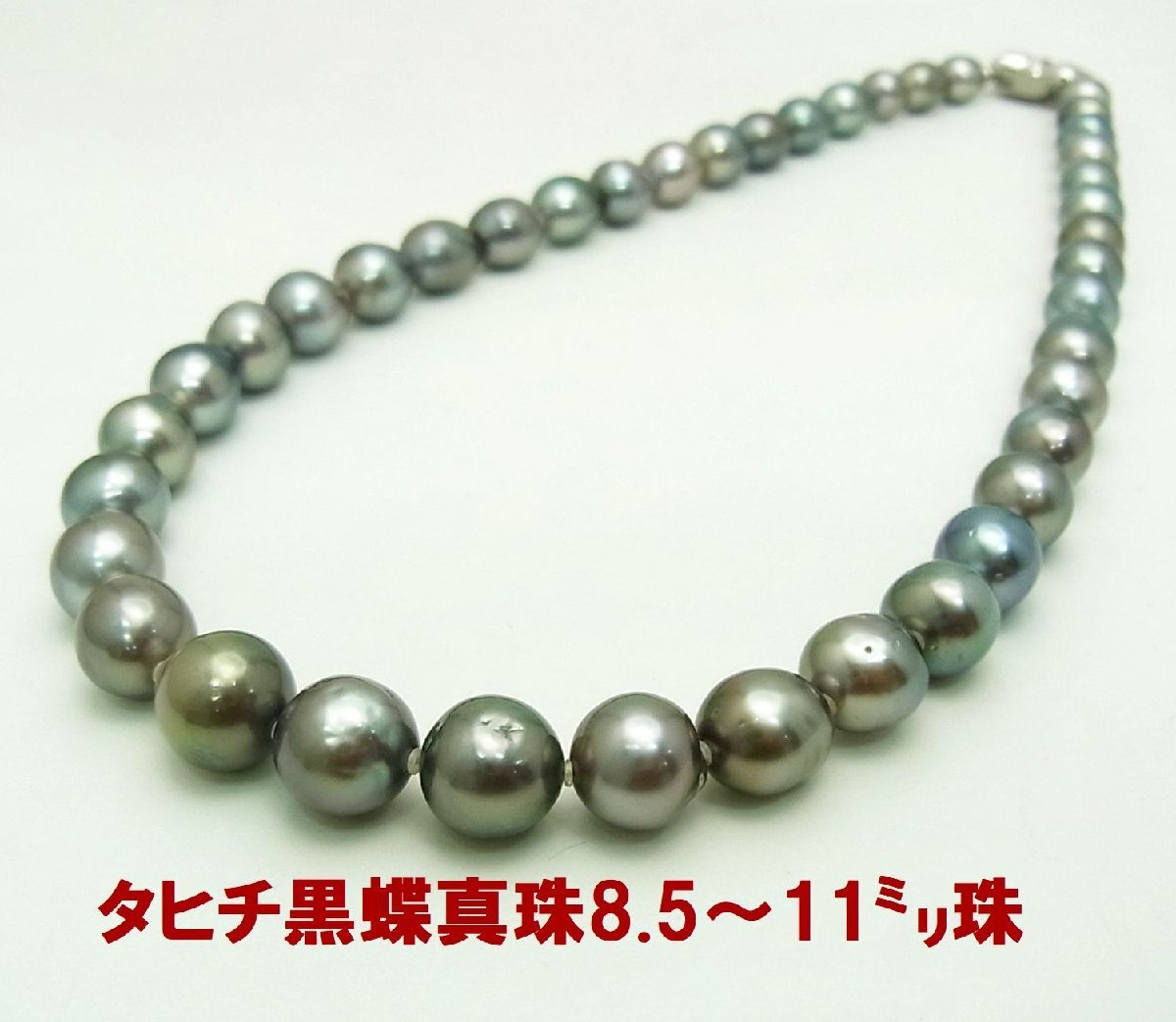 お手頃価格なのでカジュアルから冠婚葬祭まで タヒチ黒蝶真珠 8.5~11ミリ珠 ネックレス 卸価格 紹介動画あり 送料込拍卖