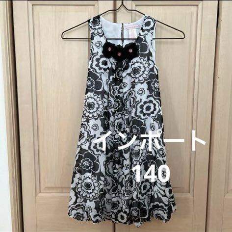 MAGGIE&ZOE インポート 140サイズ 花柄シフォンドレス バルーン拍卖