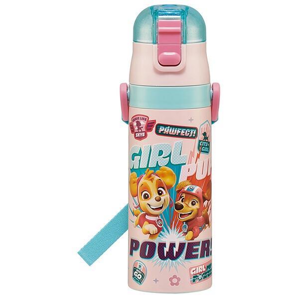パウ・パトロール 水筒 ステンレスボトル 470ml 超軽量 ロック付 ワンプッシュ GIRLS PUPS 子供 子ども キッズ キャラクター スケ拍卖