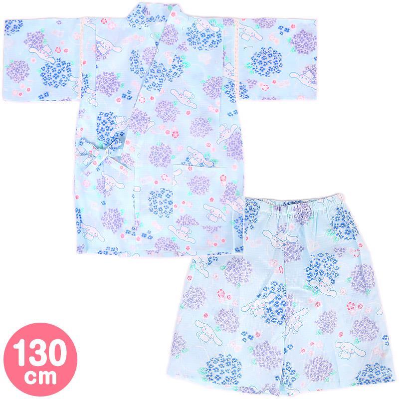 シナモロール キッズ甚平 130cm さらさら 花 女の子 女児 子供 子ども キャラクター サンリオ sanrio拍卖