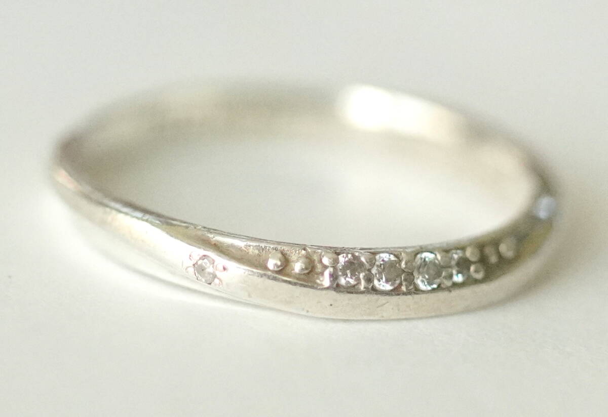 THE KISS シルバー925製ジルコニア付きリング 約9.5号拍卖