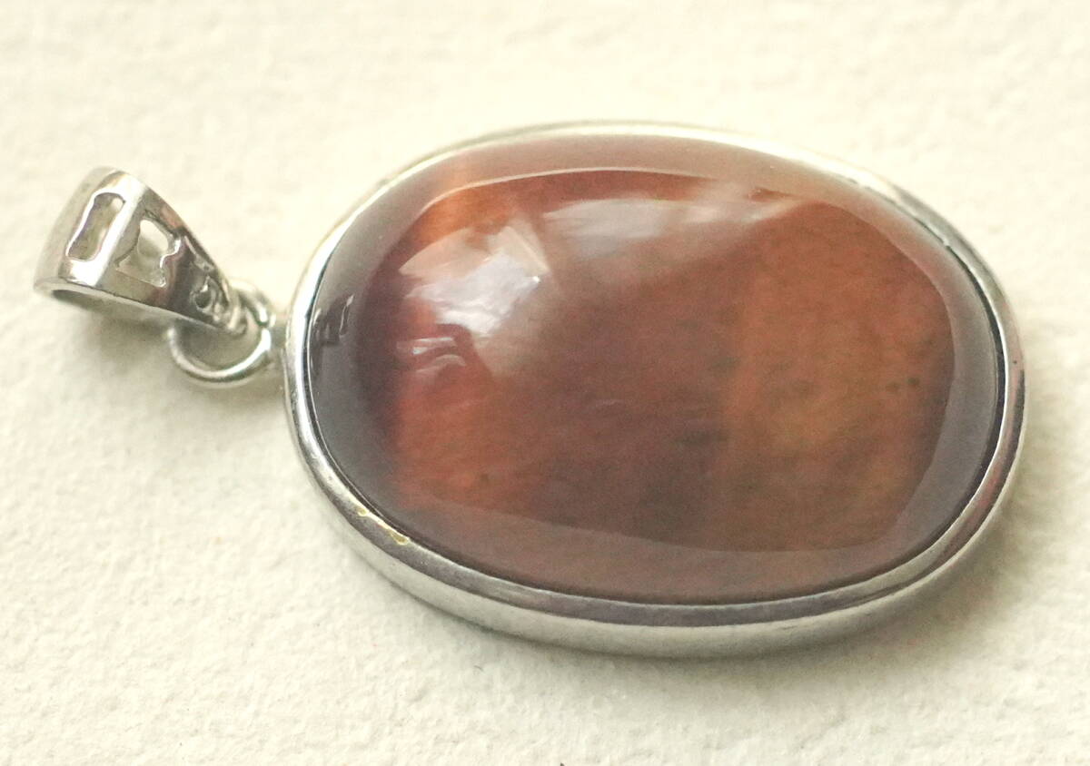 大きめ タイガーアイ ペンダントトップ 925刻印拍卖