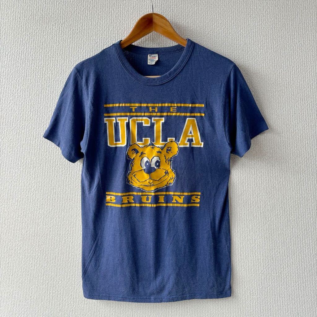 80s USA製 チャンピオン UCLA プリント Tシャツ L トリコタグ カレッジ ビンテージ拍卖