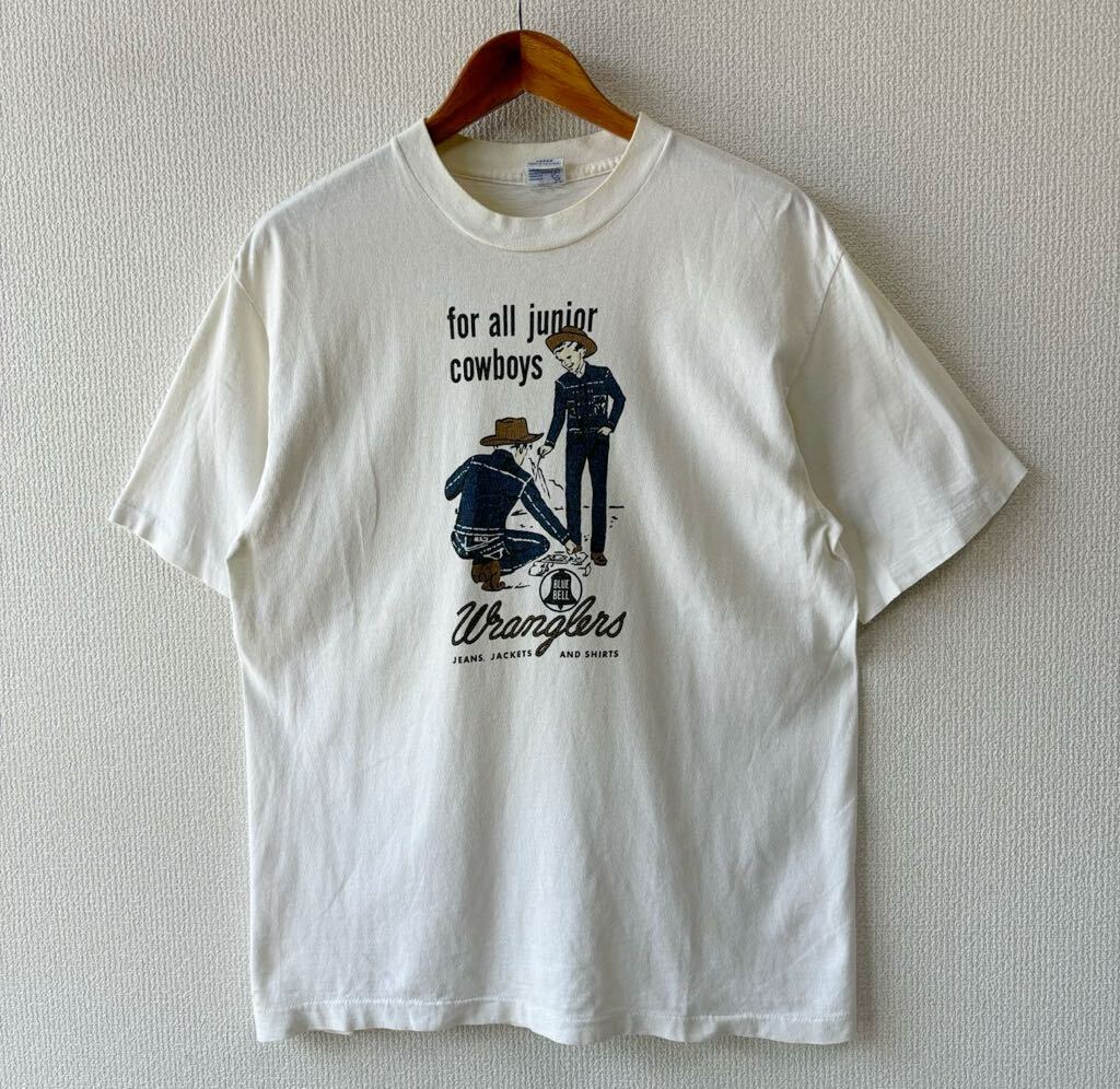 90s USA製 Wrangler プリント Tシャツ L ラングラー アメリカ製 カウボーイ ブルーベル拍卖