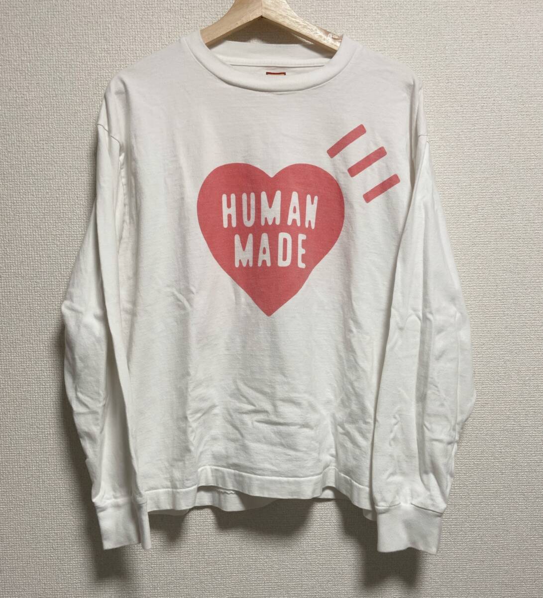 HUMAN MADE ヒューマンメイド ロンTシャツ カットソー 白 サイズL拍卖