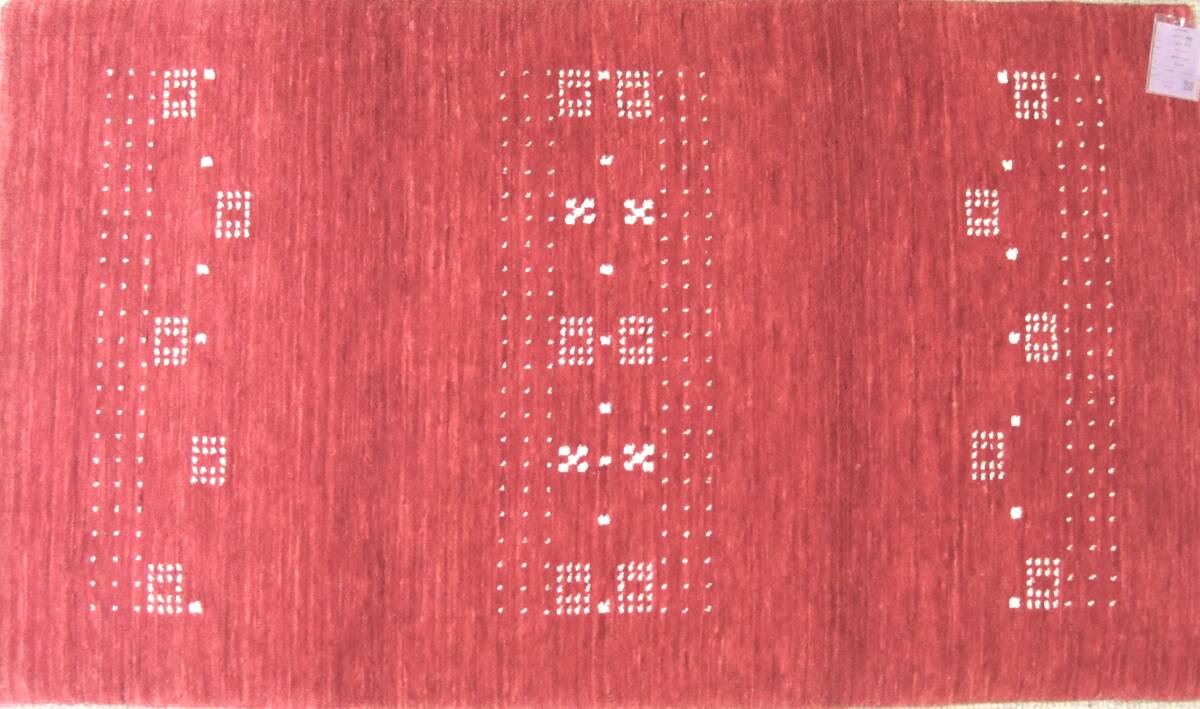 インド手織絨毯 ロリバフ NS RED ウール100%(パイル部)拍卖
