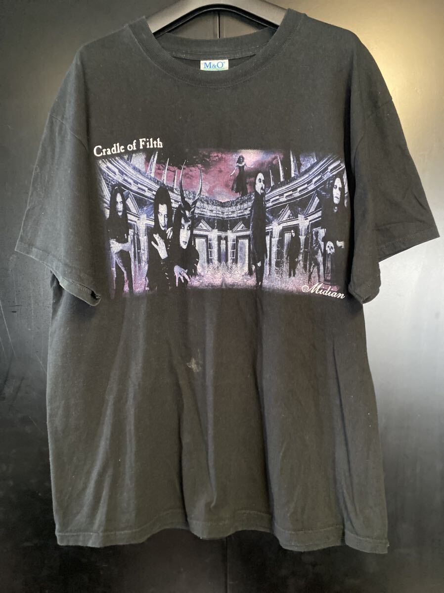 激レア 当時物 CRADLE OF FILTH Tシャツ ヴィンテージ サイズL ブラック クレイドルオブフィルス コピーライト M&O タグ Marilyn Manson拍卖