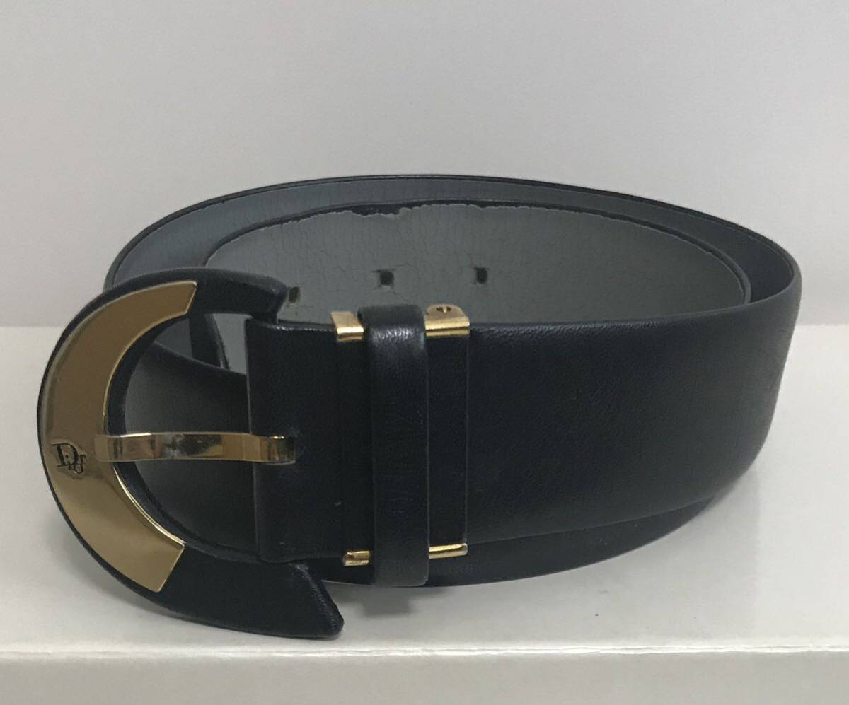 Christian Dior ディオール ベルト 金 × 黒拍卖
