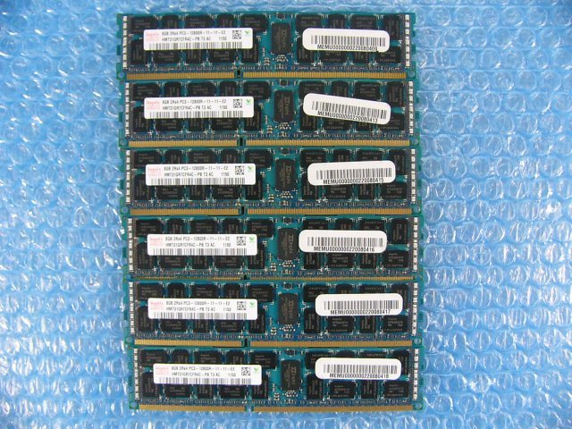 1GAG // 8GB 6枚セット 計48GB DDR3-1600 PC3-12800R Registered RDIMM 2Rx4 HMT31GR7CFR4C-PB // SUPERMICRO 6027TR-H70FRF(827-16) 取外拍卖