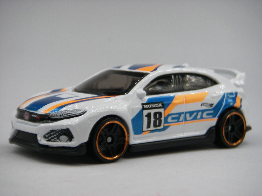 ホットウィール (白青橙) '18 ホンダ シビック Type R <ルース> Hot Wheels Honda 拍卖