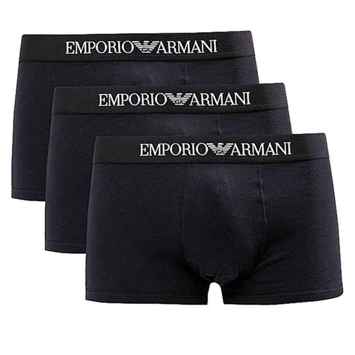 エンポリオ アルマーニ メンズ ボクサーパンツ トランクス 111610/CC722 21320 BLACK 3枚組 Mサイズ/送料無料メール便 箱畳んで発送拍卖