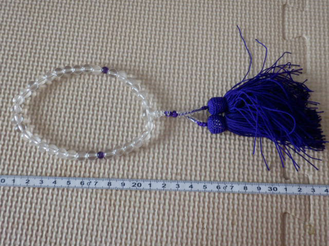 .ab40:天然石?水晶 透明 丸玉 数珠 アクセサリー ファッション 小物 葬式 冠婚葬祭 綺麗拍卖