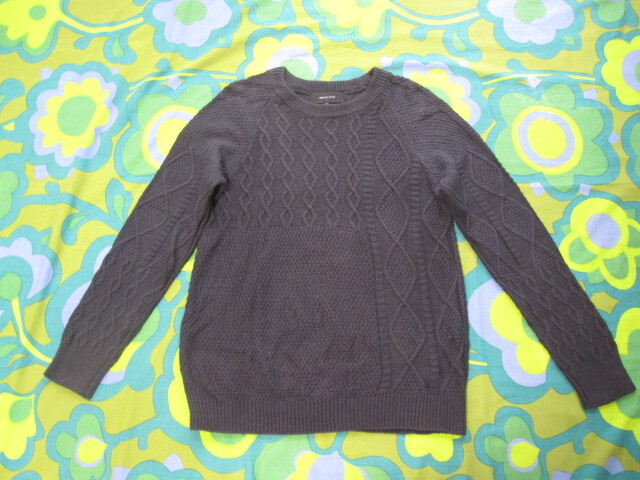 SHIPS JET BLUE 麻素材 サマーセーター ネイビー メンズM 麻56/綿44 USEDキレイ シップス拍卖