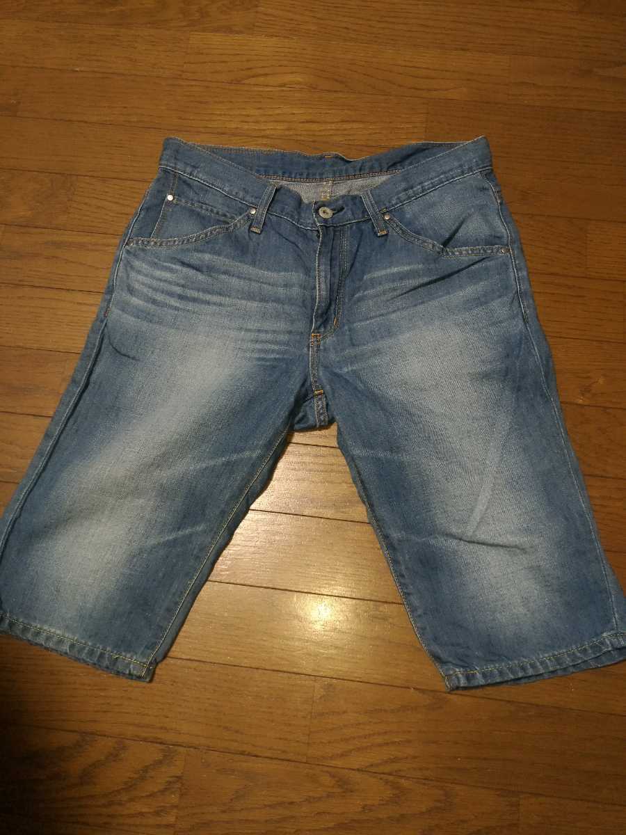 EDWIN エドウィン GE03A 麻 リネン混★ ひげ USED加工 ハーフデニム パンツ ジーンズ Sz.30 メンズ 春夏 涼感拍卖