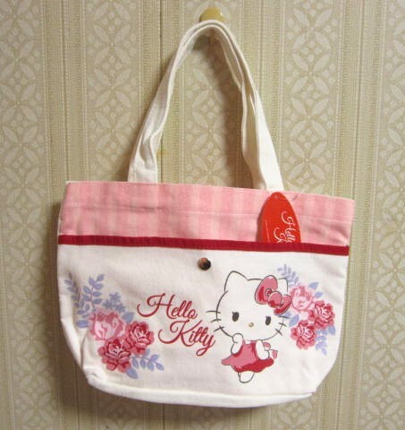 *送料無料*新品*ハローキティ*ランチトートバッグ*チャーミングドレス*帆布*ミニサブバッグ*サンリオ*拍卖