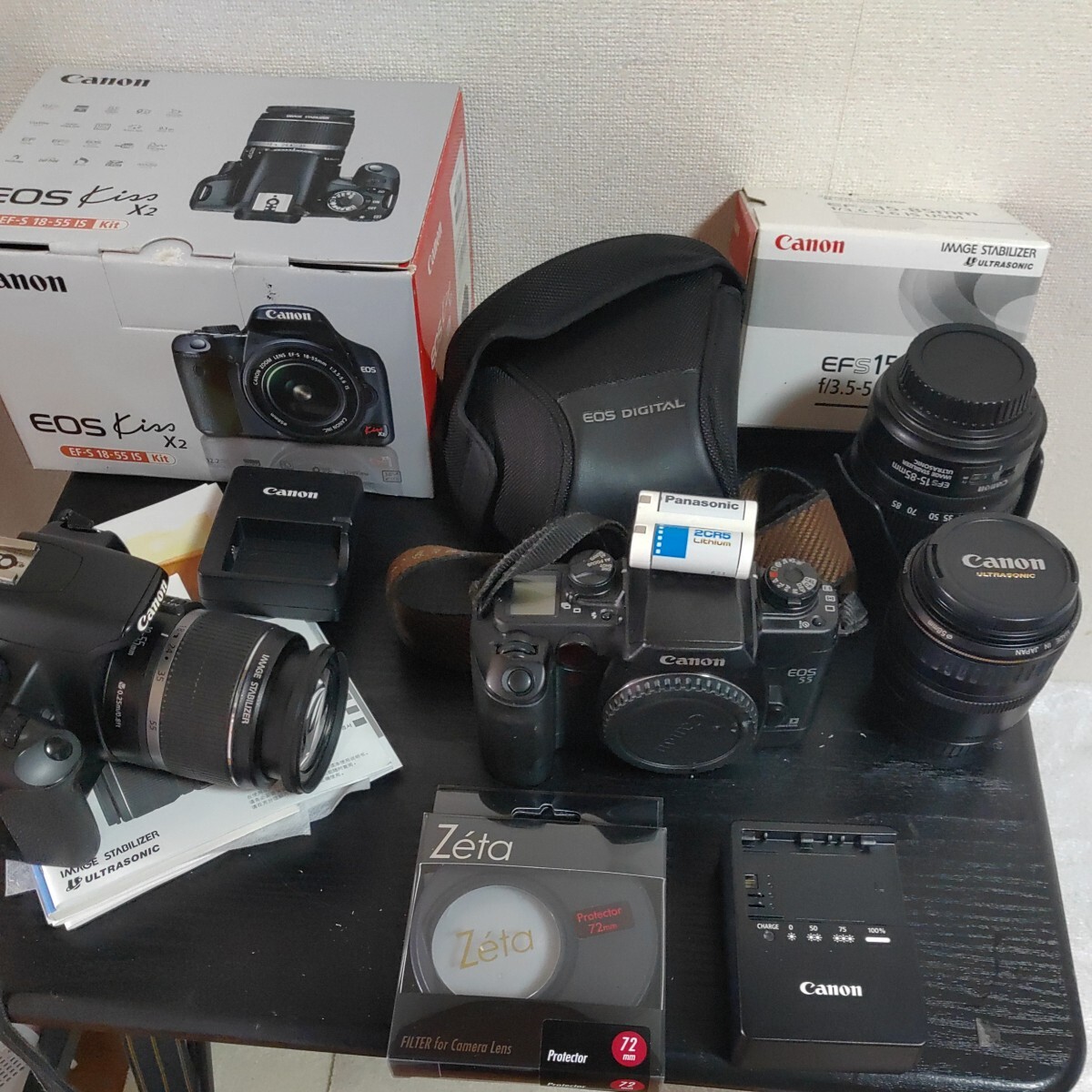 Canon EOSKissX2 EOS55 ボディ2台 レンズ3本セット キャノン デジタル一眼レフ カメラ 0603-A横-TA7 拍卖