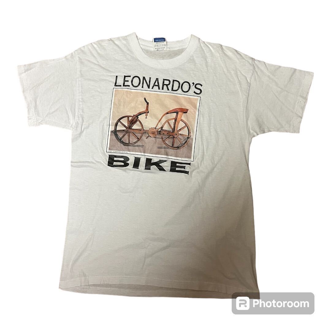 生地 LEONRDO DA VINCI Tシャツ XL 自転車 落書き拍卖