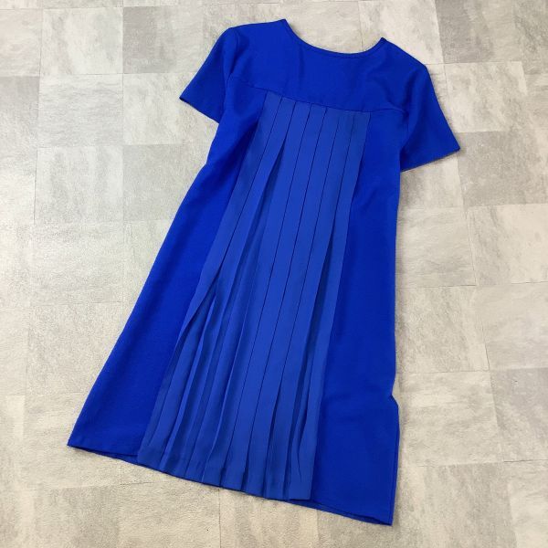 良品 ZARA BASIC ザラベーシック バックプリーツ 半袖 ワンピース レディース USA M ブルー拍卖
