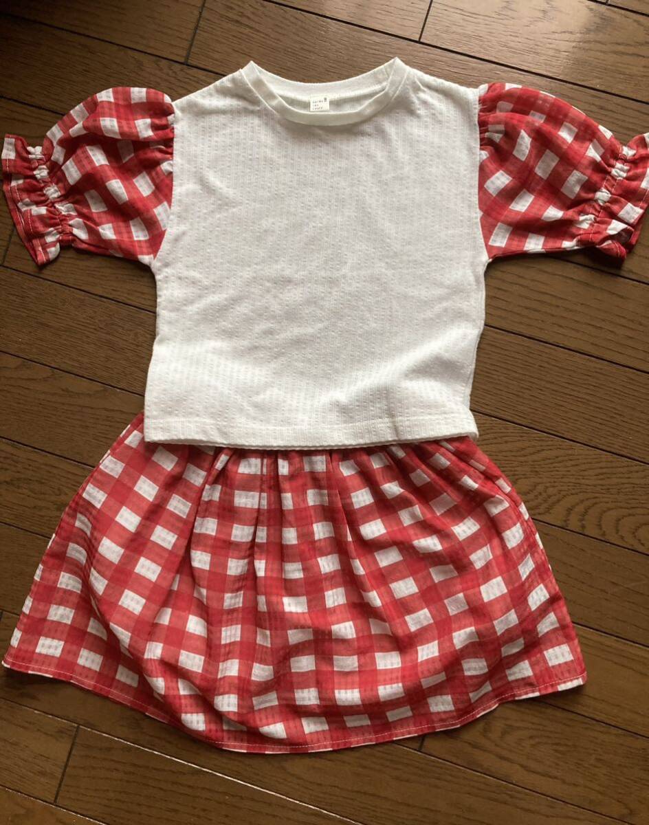 ★ apres les cours アプレレクール カットソー(100㎝)とスカート(90㎝)のセット 女の子 上下セット ★拍卖