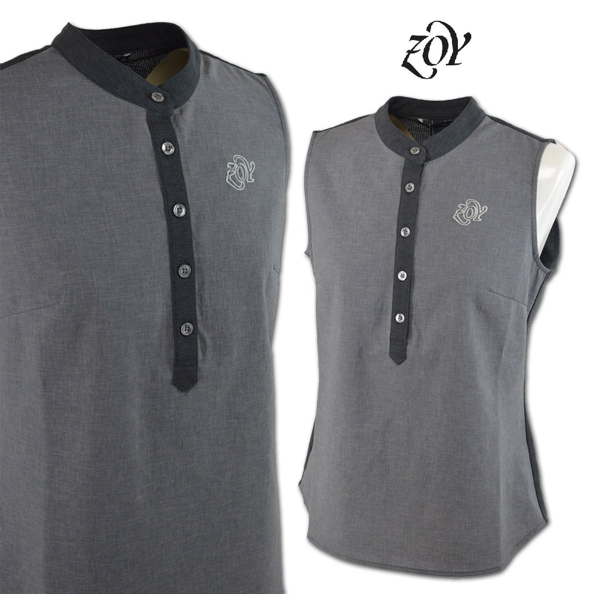 30%OFF★ZOYゾーイ★レディース ノースリーブシャツ 36(S) 7号 グレー 071642025-03 ゴルフ おしゃれ 上質素材 @拍卖
