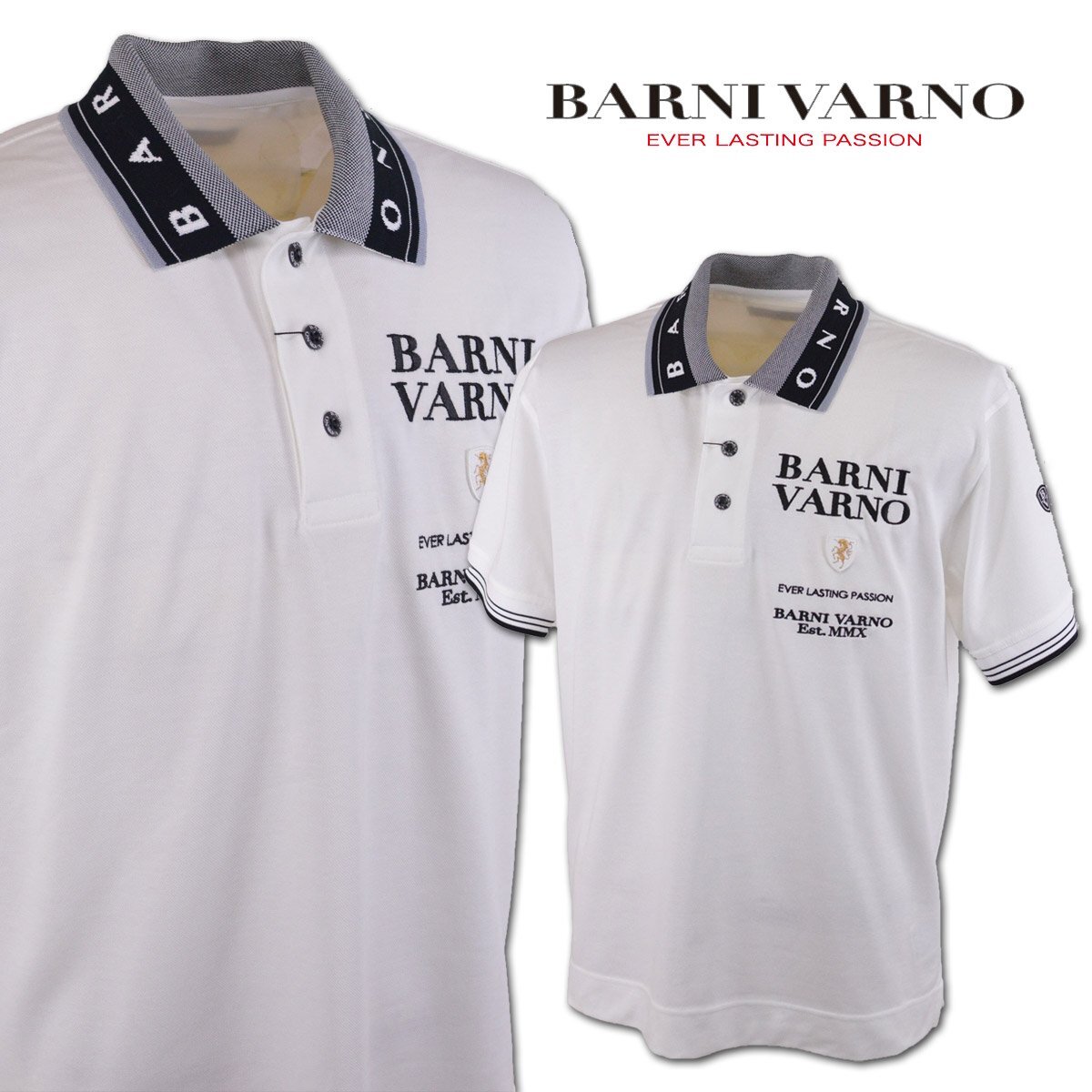 30%OFF【バーニヴァーノ】メンズ 半袖ポロシャツ L 白 NPL5014-01 BARNI VARNO カジュアル ゴルフ おしゃれ かっこいい 日本製 @拍卖
