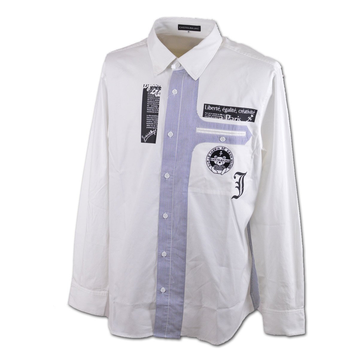 30%OFF【カステルバジャック】メンズ 長袖シャツ L(48) 白 7214125109-01 CASTELBAJAC カジュアル ポップ おしゃれ @拍卖