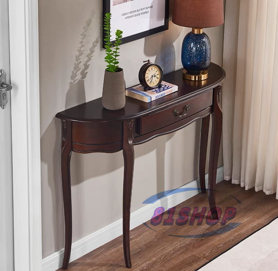 「81SHOP」品質保証☆高級サイドテーブル コンソールテーブル 玄関テーブル 花台 電話台 アンティーク調デザイン.幅90cm拍卖