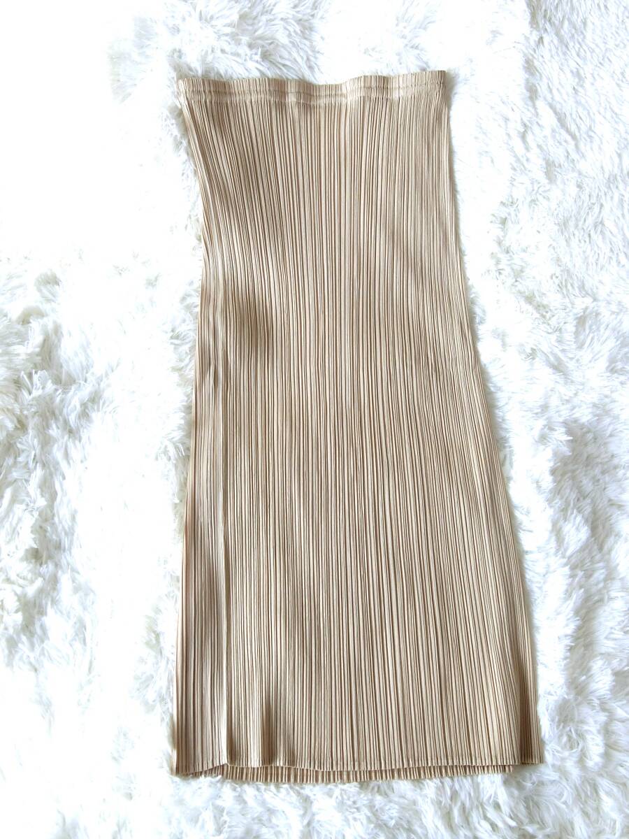 プリーツプリーズ イッセイミヤケ PLEATS PLEASE ◆ベージュ スカート◆サイズ1拍卖