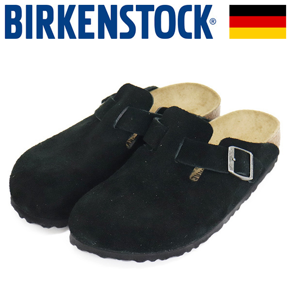 BIRKENSTOCK (ビルケンシュトック) 1027067 BOSTON ボストン スエードレザーサンダル BLACK ナロー幅 BI346 38-約24.5cm拍卖