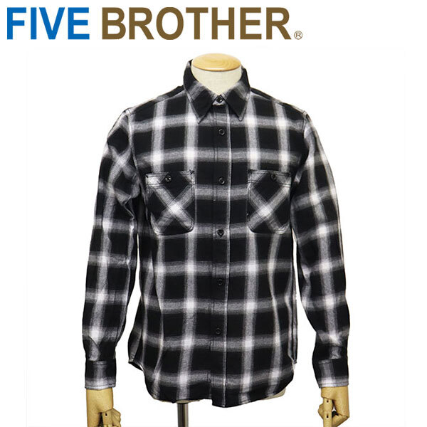 FIVE BROTHER(ファイブブラザー) 152464O オンブレ ワークシャツ レギュラー WHITE S拍卖