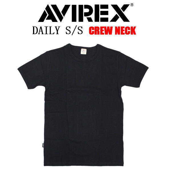 AVIREX(アヴィレックス) 4934014 6143502 DAILY S/S C-NECK T-SHIRT デイリー クルーネック Tシャツ 半袖 010BLACK XL拍卖