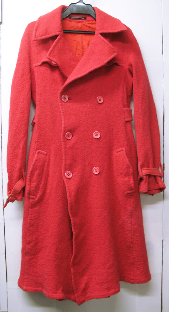 Yohji Yamamoto +noir WOOL FULLING COAT PINK BRAND NEW 1( ヨウジヤマモト ノアール ウール 縮絨 コート ピンク系 未使用 展示品 1拍卖