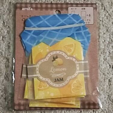 【未開封】『ミニレターセット』レモンバージョン(amifa)カード&封筒:各4枚拍卖