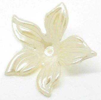 100個入ビーズアクリルビーズフラワーモチーフ(オフホワイト)プラスチックビーズ28mm拍卖