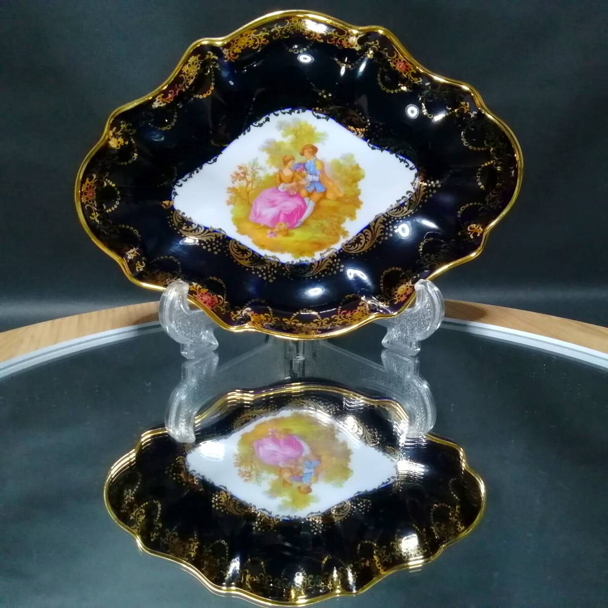 未使用◇自宅保管 リモージュ キャッスル オーバル プレート 小物入れ LIMOGES CASTEL 24K拍卖