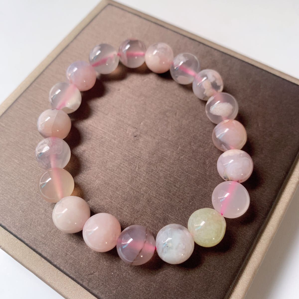 ◇桜瑪瑙(チェリーブロッサムアゲート)◇ブレスレット◇パワーストーン◇天然石◇巾着袋付き◇プレゼントにも030B61204拍卖