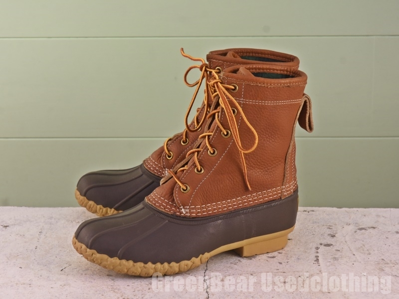 Z303 USA製 L.L.ビーン ビーンブーツ 良い味 裏地付き 茶 ブラウン レディース W7M 24cm 拍卖