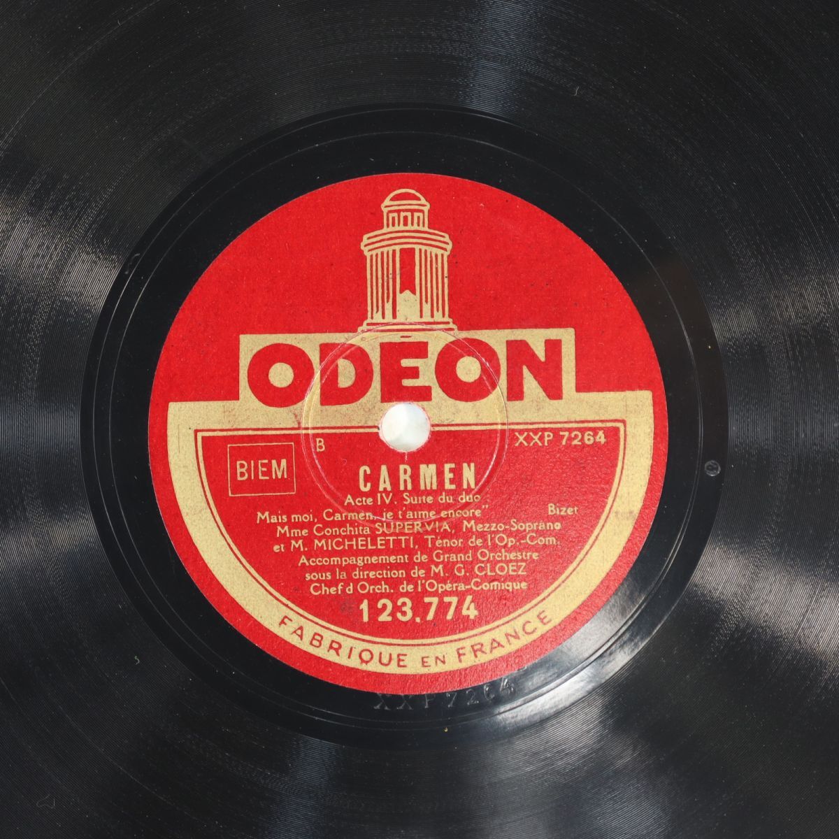 S81/SP盤/美盤/仏ODEON(org)/コンチータ・スペルヴィア/ミケレッティ/クロエ指揮/ビゼー:カルメン 第4幕二重唱終盤「あんたね?おれだ~拍卖