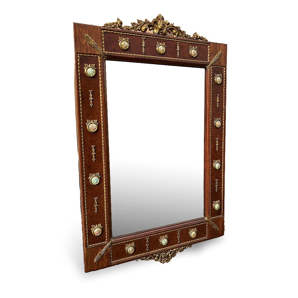 【ヴィンテージ クラシカルデザイン ウォールミラー】検:レトロビンテージ壁掛け鏡インテリアヨーロピアン装飾オブジェ拍卖