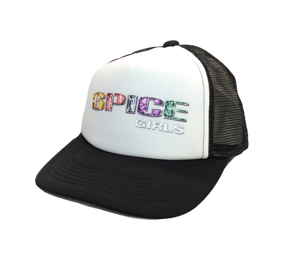 未使用 SPICE GIRLS スパイス・ガールズ メッシュキャップ 帽子 スナップバック ブラック/ホワイト拍卖