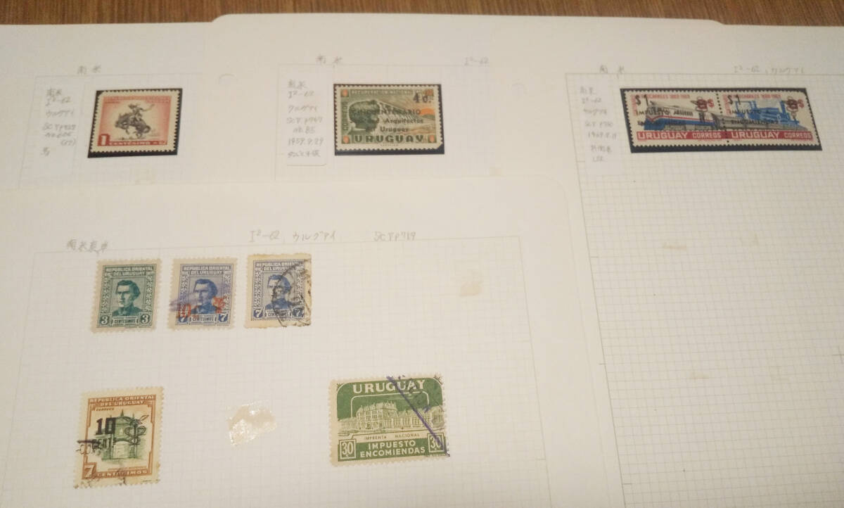 ウルグアイ使用済み切手 8枚 長期保管品拍卖