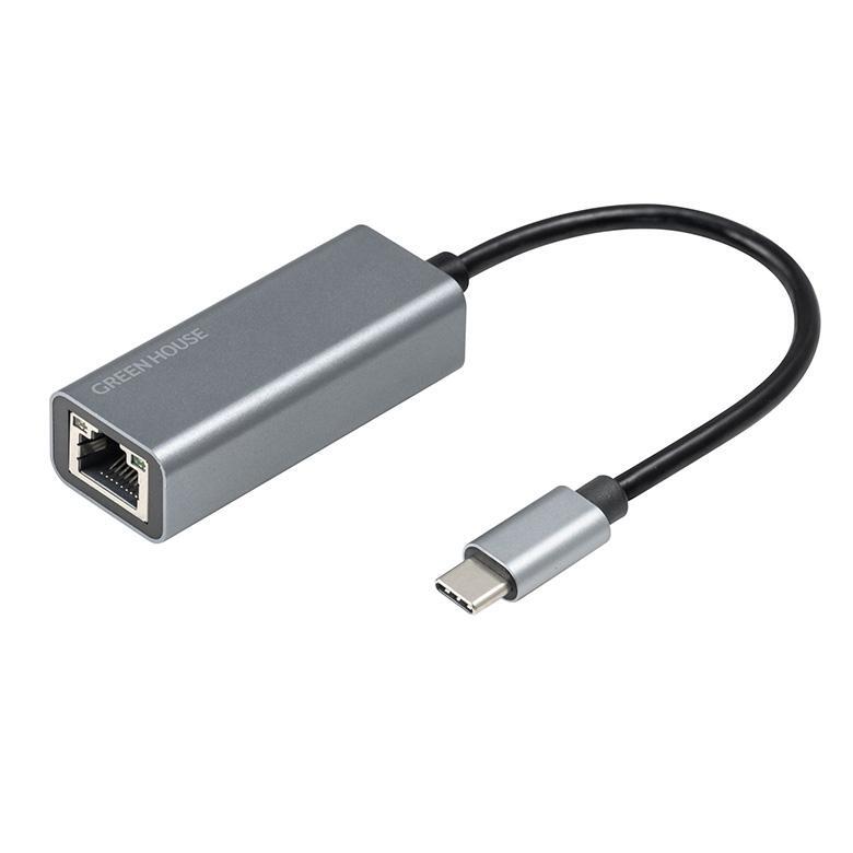 LANアダプタ USB3.2 Gen1対応 ギガビット USB Type-C 有線LAN ケーブル グリーンハウス GH-ULACB-GY/2469/送料無料メール便拍卖