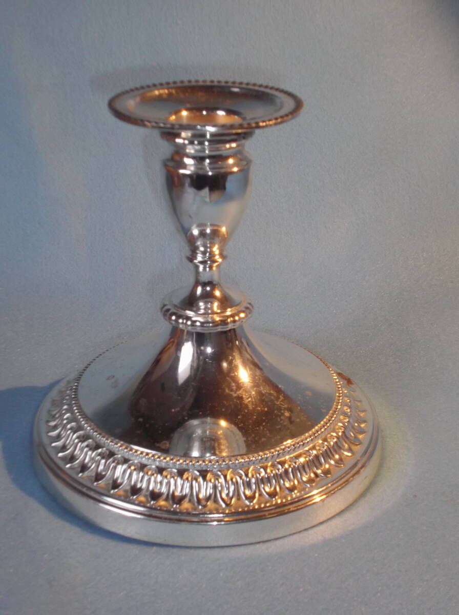 英国ビンテージ キャンドルスタンド ホルダー 燭台 シルバープレート 純銀P ALPHA PLATE VINERS OF SHEFFIELD ENGLAND アンティーク 拍卖