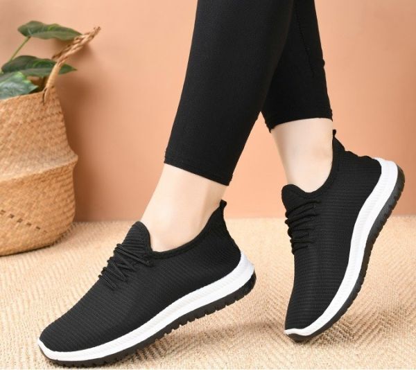 靴 【24cm】【s16】 レディース スニーカー ランニングシューズ フィットネス ウォーキング スポーツ カジュアル 運動 かっこいい 靴 黒拍卖